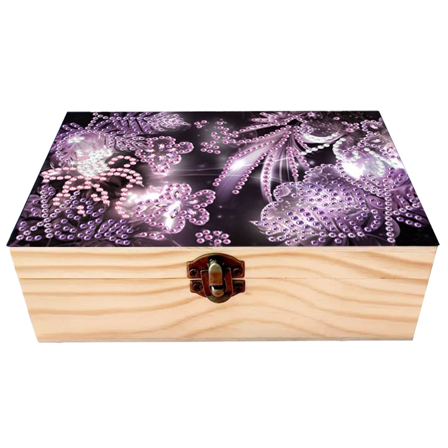 Purple Ambiance DIY Wooden 5D Diamond Art Diamond Art Storage Box for Adults