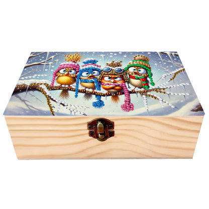 Bird DIY Wooden 5D Diamond Art Diamond Art Storage Box for Adults Gifts Desktop
