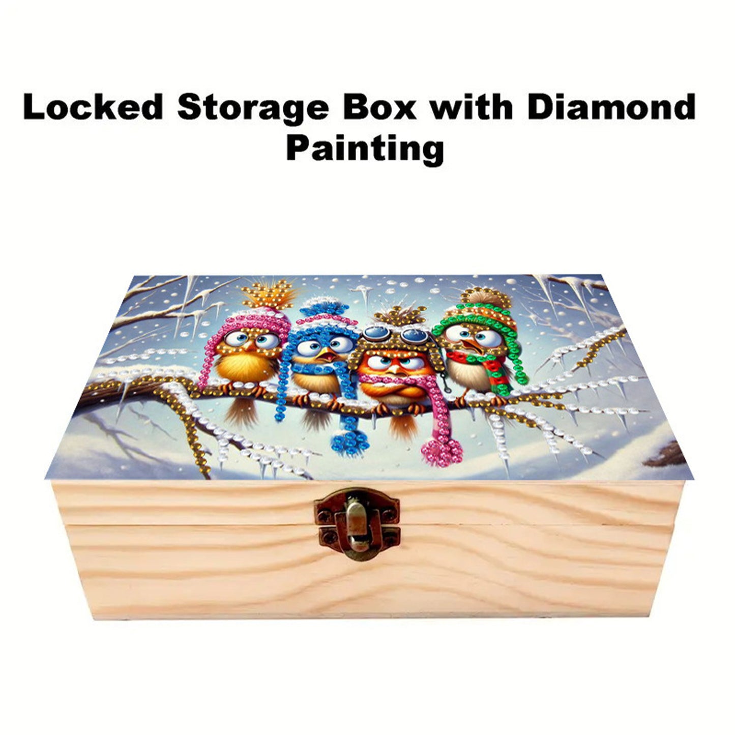 Bird DIY Wooden 5D Diamond Art Diamond Art Storage Box for Adults Gifts Desktop