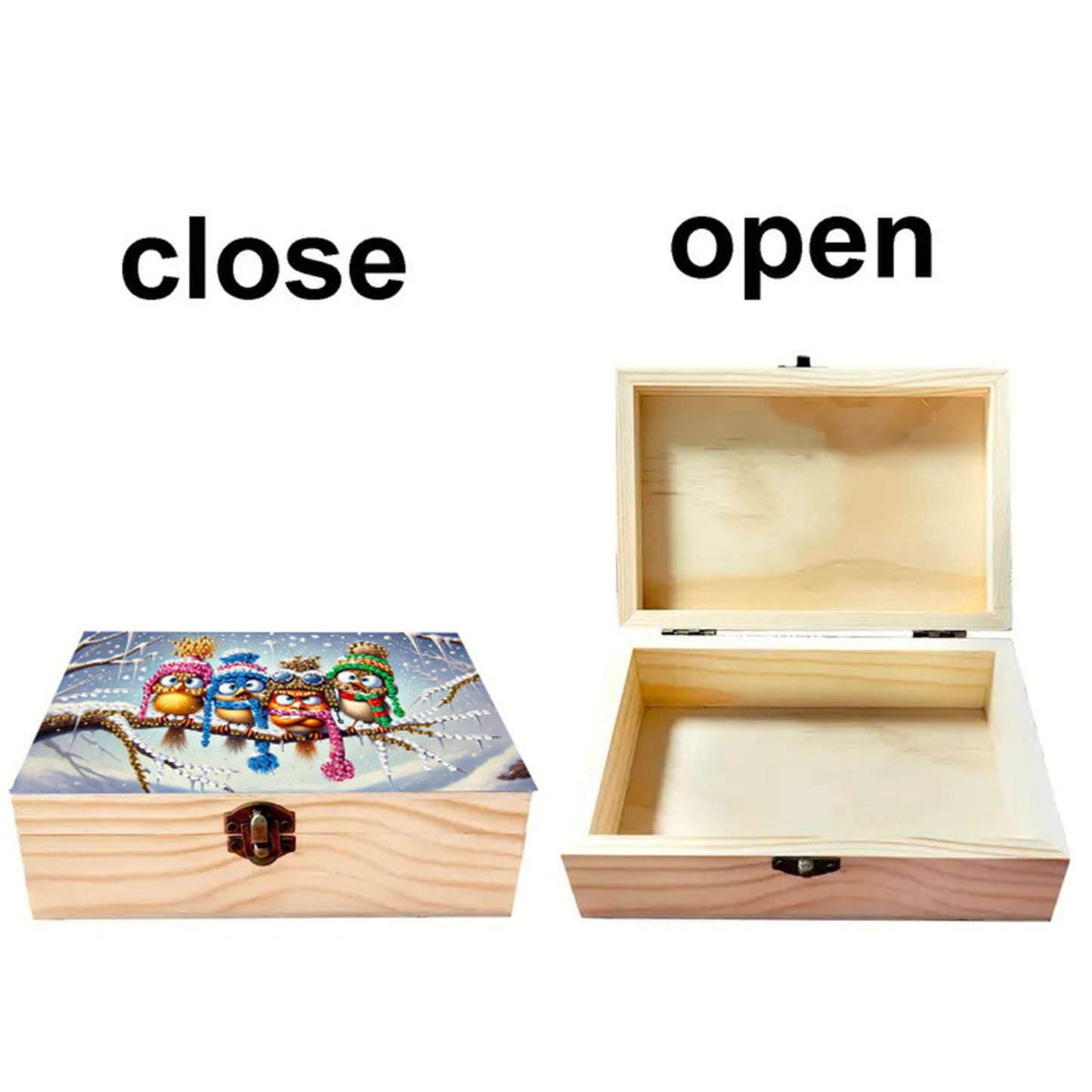 Bird DIY Wooden 5D Diamond Art Diamond Art Storage Box for Adults Gifts Desktop