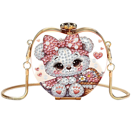 Bear DIY Acrylic Love Art Diamond Painting Coin Purse with Chain for Women Girl