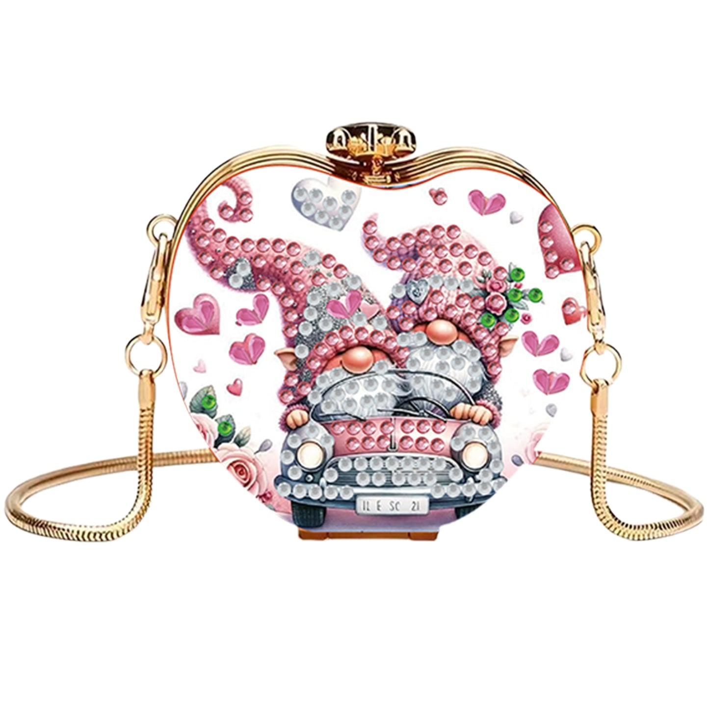 Two Goblins DIY Acrylic Love Art Diamond Painting Coin Purse w/ Chain for Women