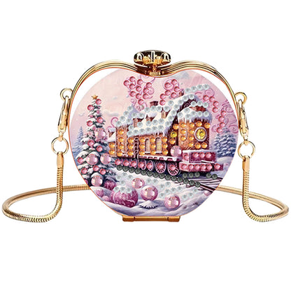 Train DIY Acrylic Love Art Diamond Painting Coin Purse with Chain for Women Girl