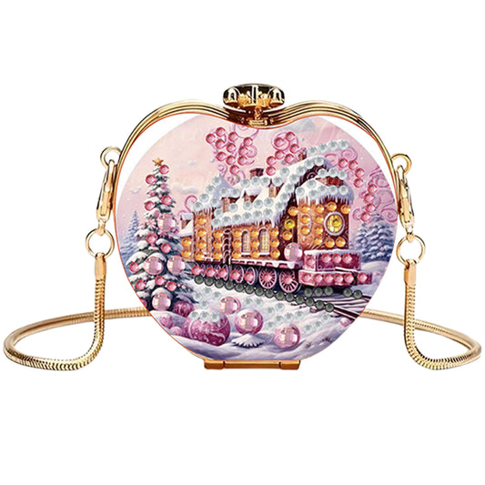 Train DIY Acrylic Love Art Diamond Painting Coin Purse with Chain for Women Girl