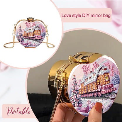 Train DIY Acrylic Love Art Diamond Painting Coin Purse with Chain for Women Girl