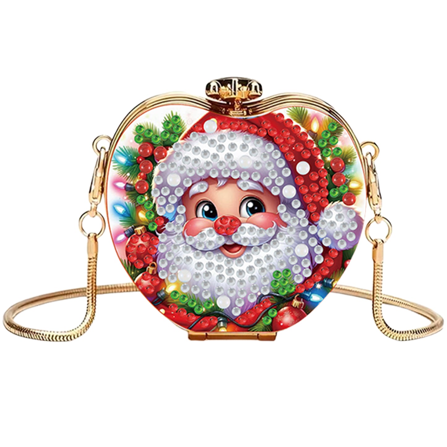 Santa Claus DIY Acrylic Love Art Diamond Painting Coin Purse w/ Chain for Women