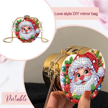 Santa Claus DIY Acrylic Love Art Diamond Painting Coin Purse w/ Chain for Women