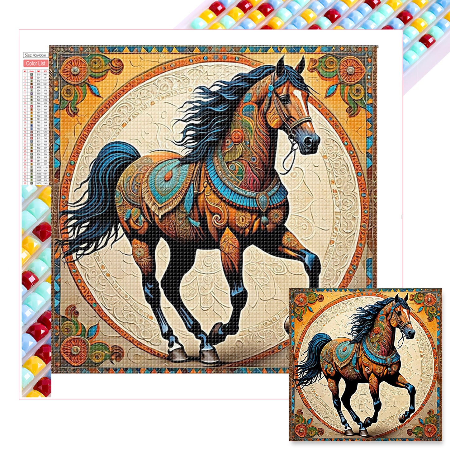 Horse - Full Square Drill Diamond Painting 40*40CM