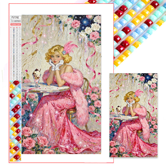 Pink Lady - Full Square Drill Diamond Painting 40*70CM