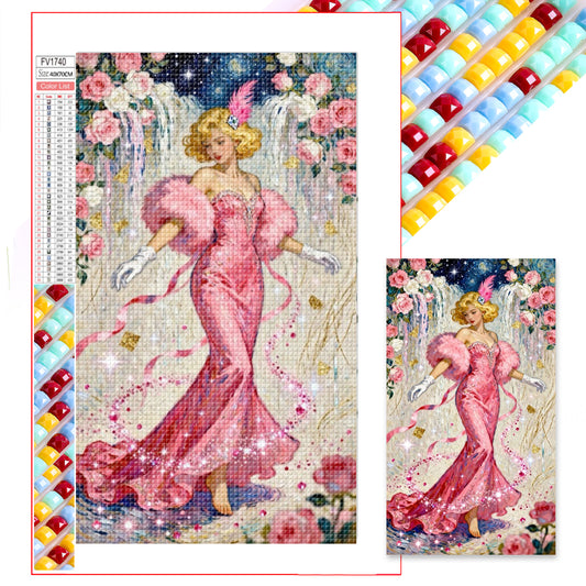 Pink Lady - Full Square Drill Diamond Painting 40*70CM