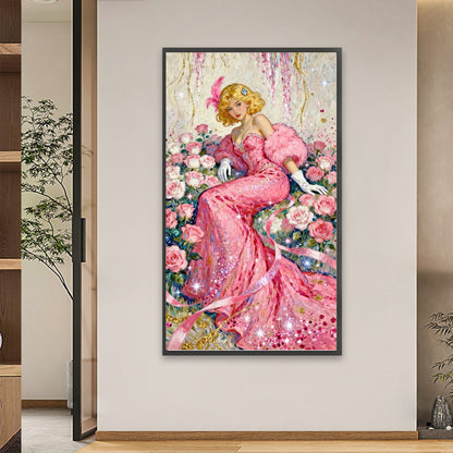 Pink Lady - Full Square Drill Diamond Painting 40*70CM
