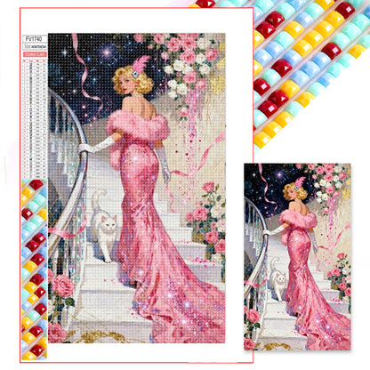 Pink Lady - Full Square Drill Diamond Painting 40*70CM