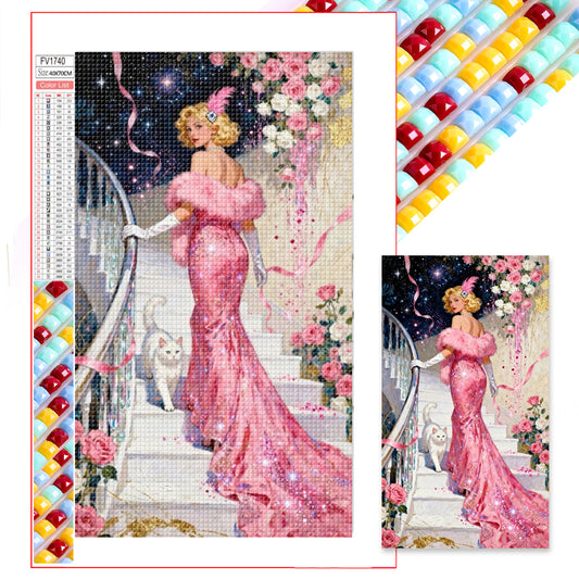Pink Lady - Full Square Drill Diamond Painting 40*70CM