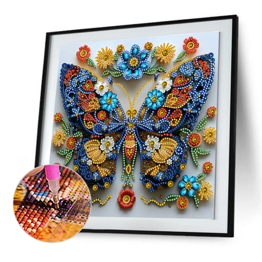 Butterfly Blossom - Special Shaped Drill Diamond Painting 30*30CM