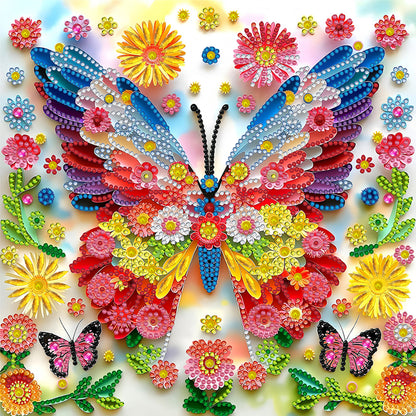 Butterfly Blossom - Special Shaped Drill Diamond Painting 30*30CM