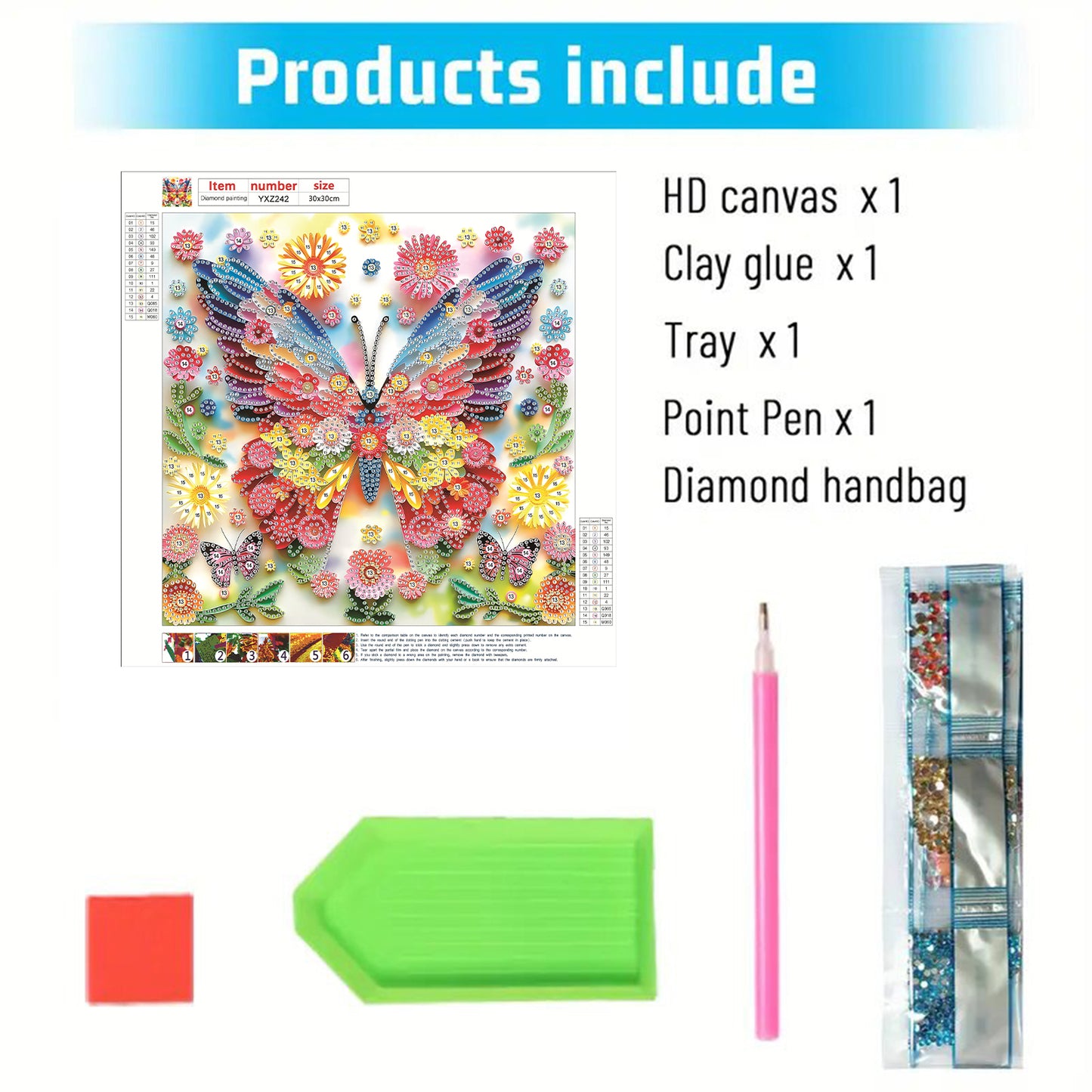 Butterfly Blossom - Special Shaped Drill Diamond Painting 30*30CM