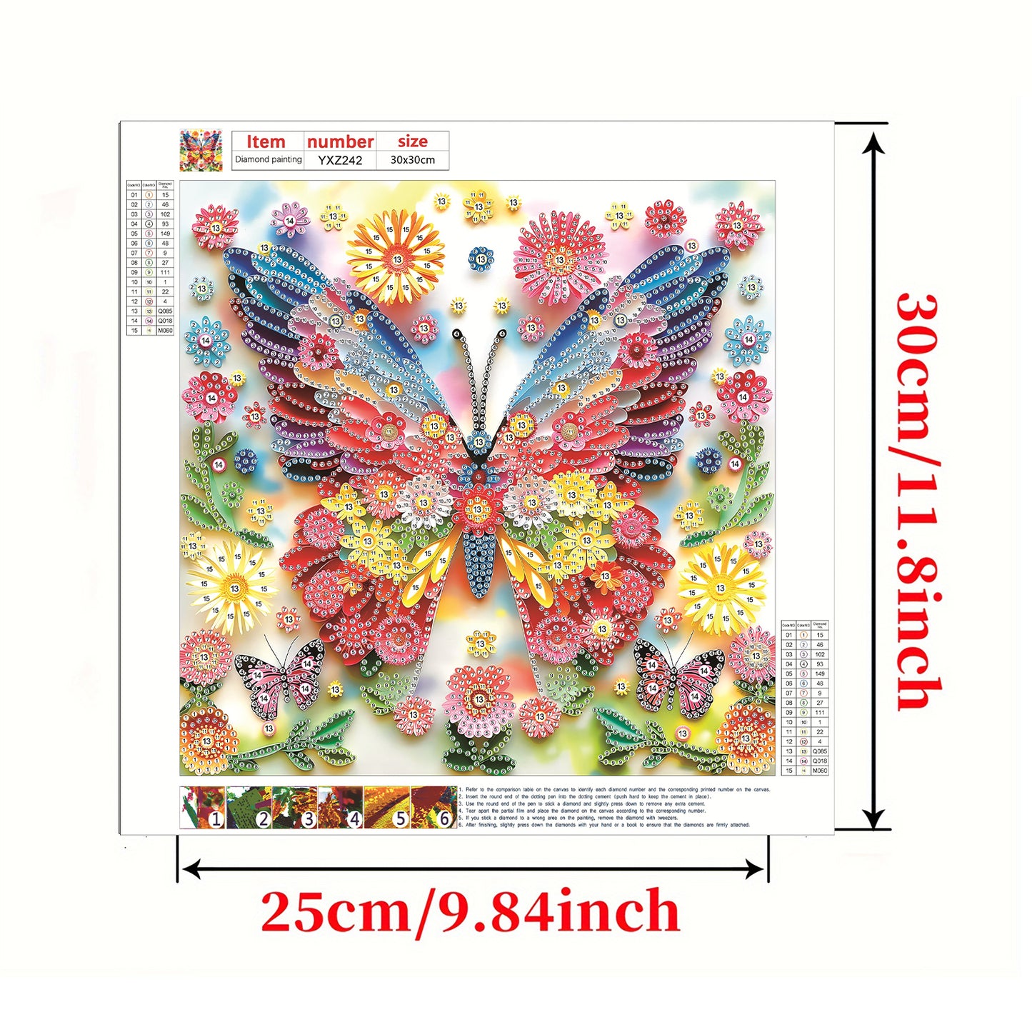 Butterfly Blossom - Special Shaped Drill Diamond Painting 30*30CM