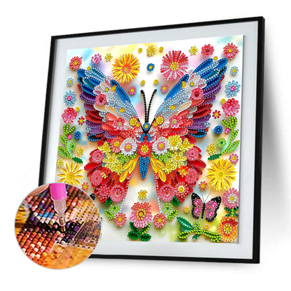 Butterfly Blossom - Special Shaped Drill Diamond Painting 30*30CM