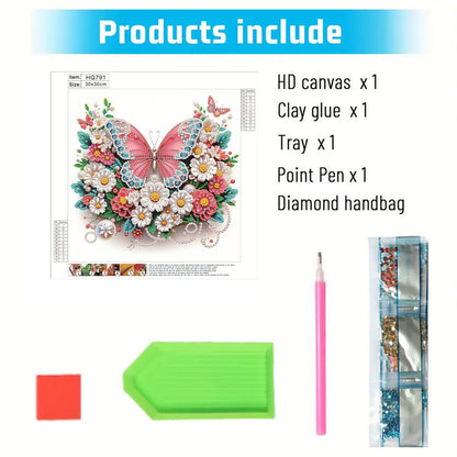 Butterfly Blossom - Special Shaped Drill Diamond Painting 30*30CM