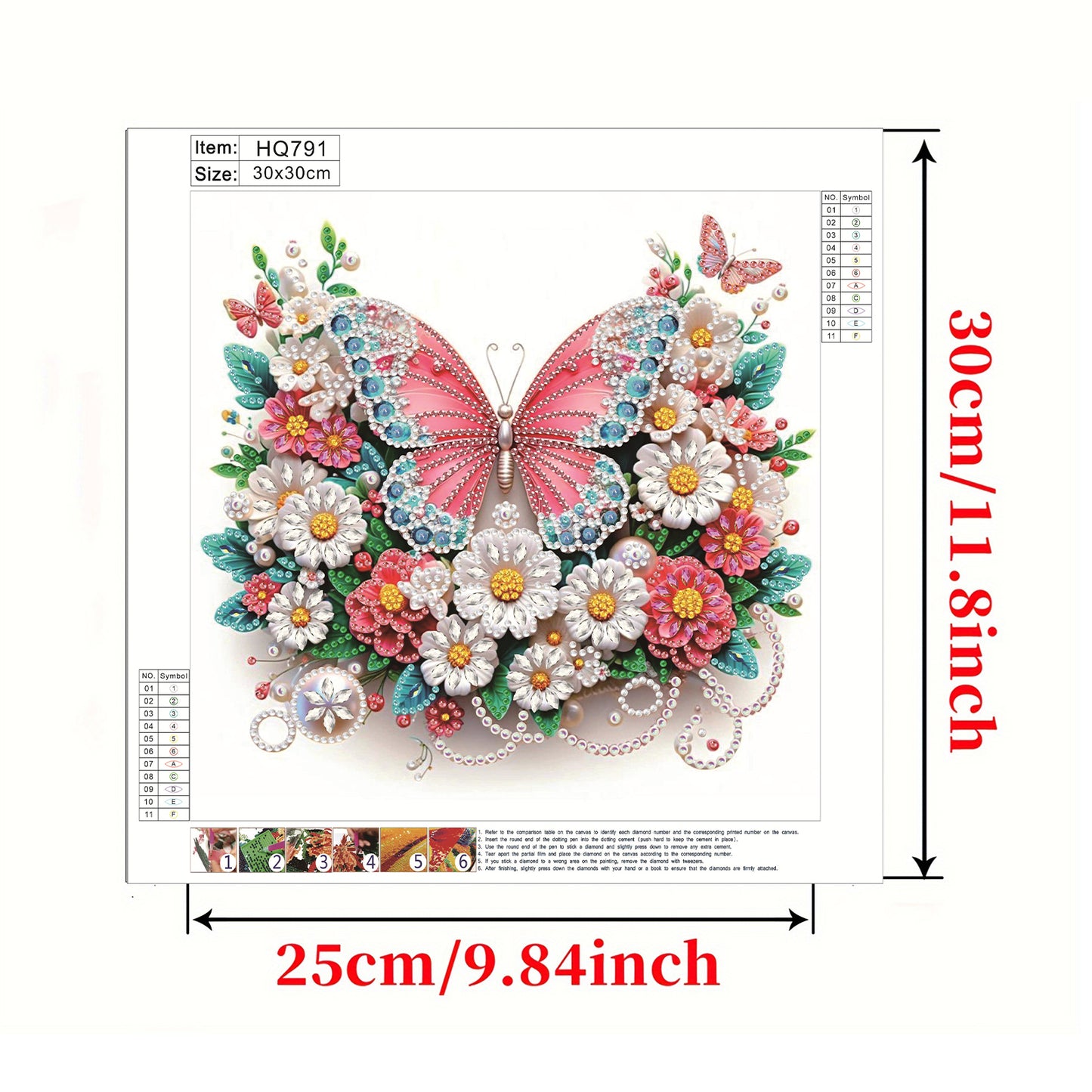 Butterfly Blossom - Special Shaped Drill Diamond Painting 30*30CM