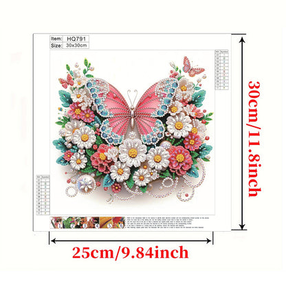 Butterfly Blossom - Special Shaped Drill Diamond Painting 30*30CM