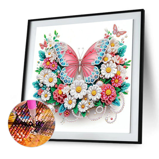 Butterfly Blossom - Special Shaped Drill Diamond Painting 30*30CM
