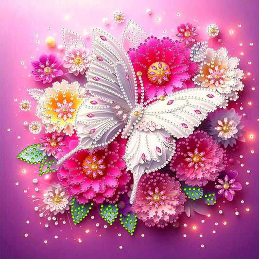 Butterfly Blossom - Special Shaped Drill Diamond Painting 30*30CM
