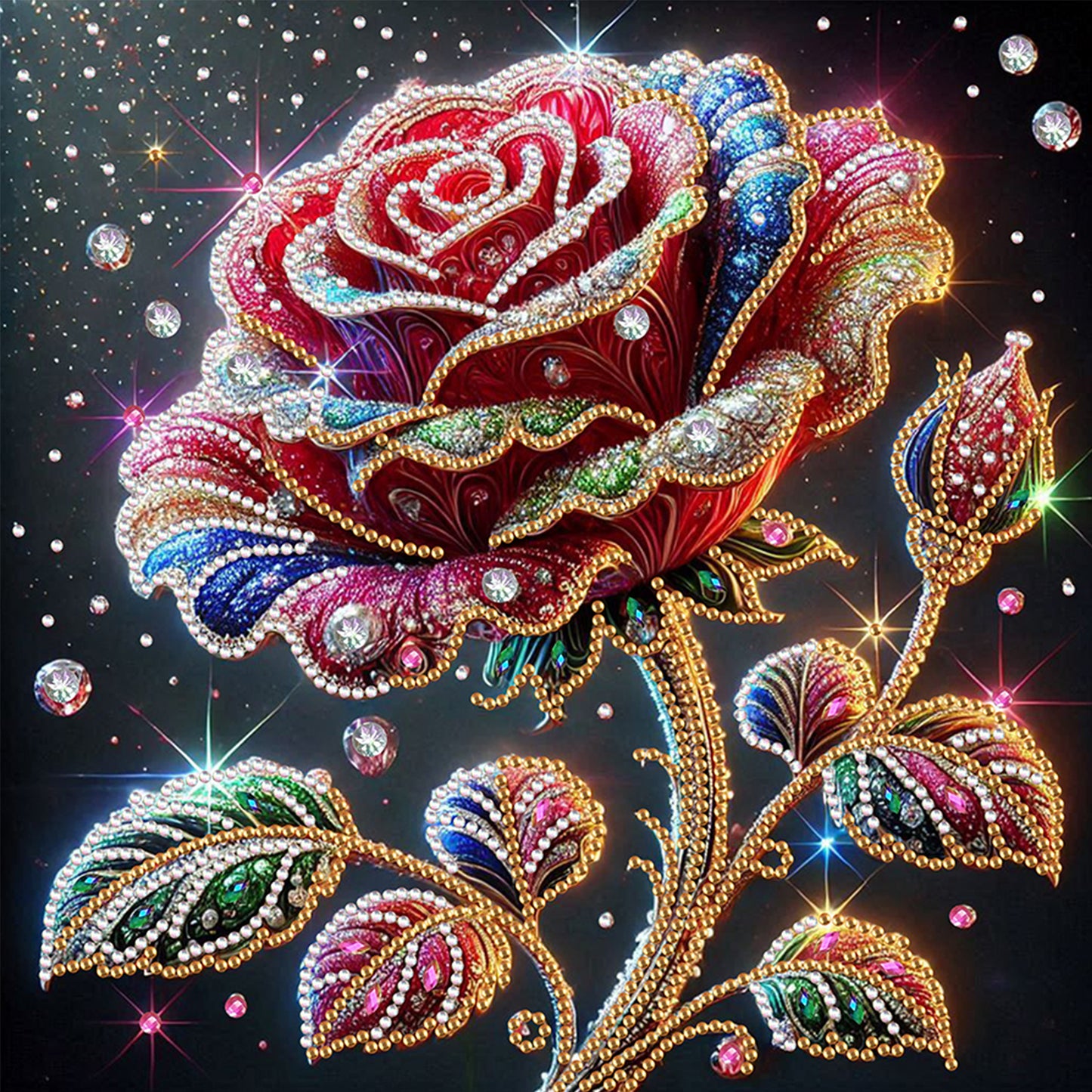 Rose Lily - Special Shaped Drill Diamond Painting 30*30CM