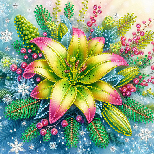 Rose Lily - Special Shaped Drill Diamond Painting 30*30CM