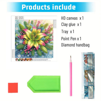 Rose Lily - Special Shaped Drill Diamond Painting 30*30CM