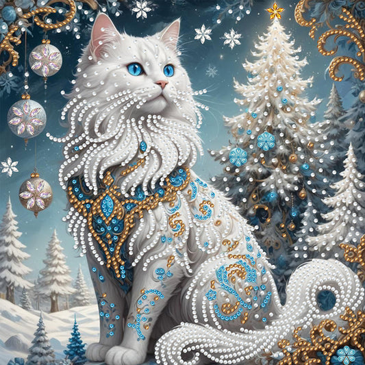 Winter Cat - Special Shaped Drill Diamond Painting 30*30CM