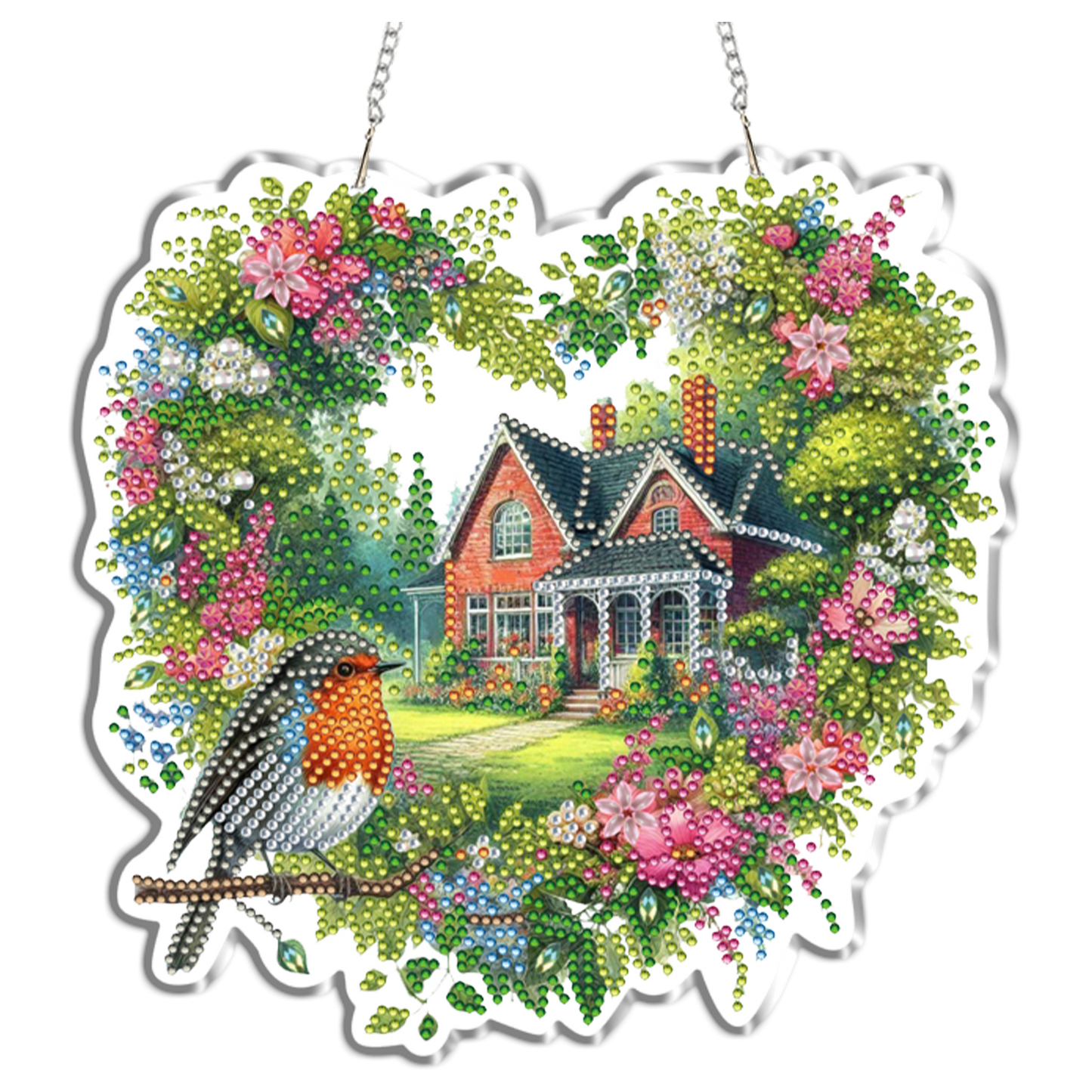 Cabin in The Woods 2D Flat DIY Diamond Painting Kits Window Hanging Home Decor