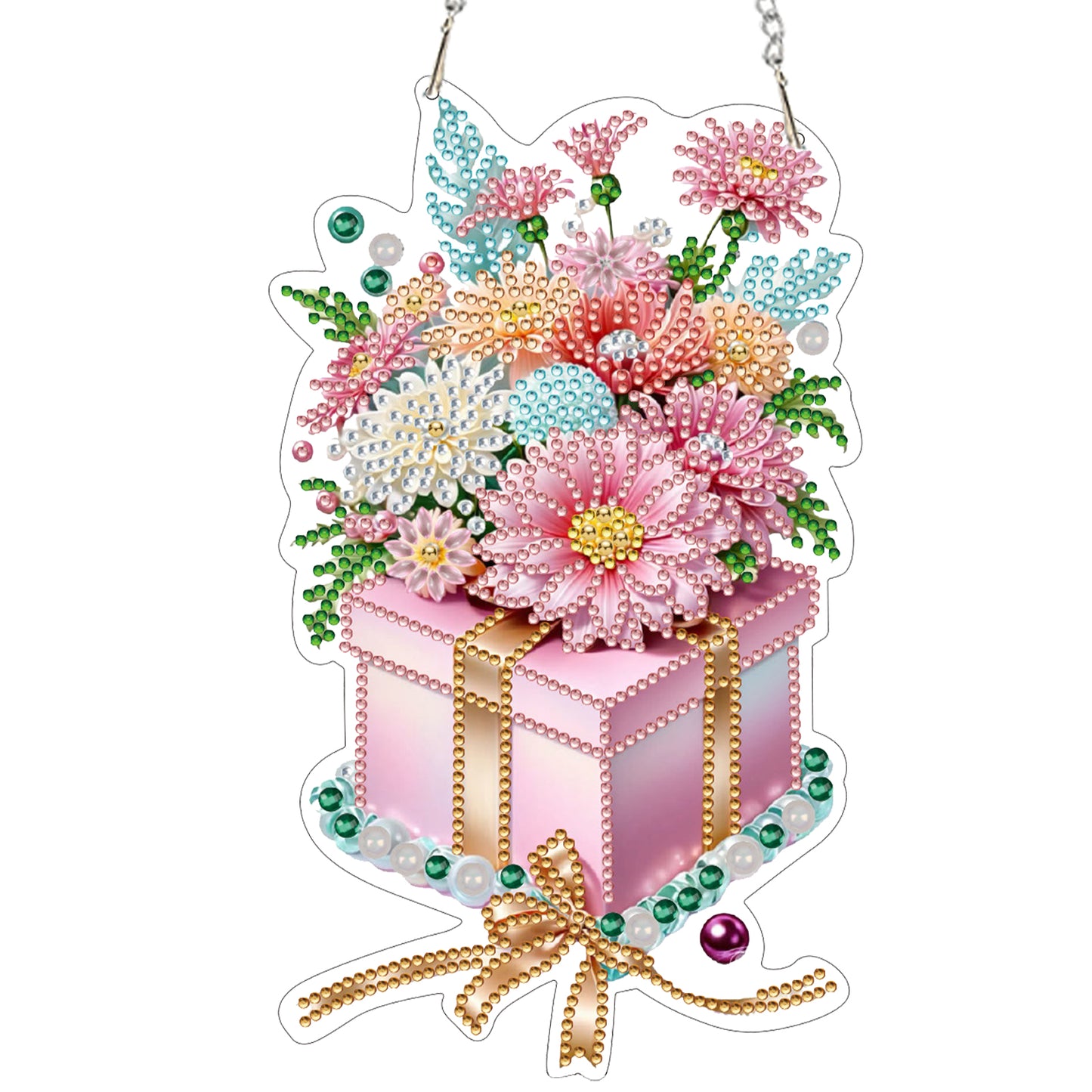 Flower Gifts 2D Flat DIY Diamond Painting Kits Window Hanging for Home Decor