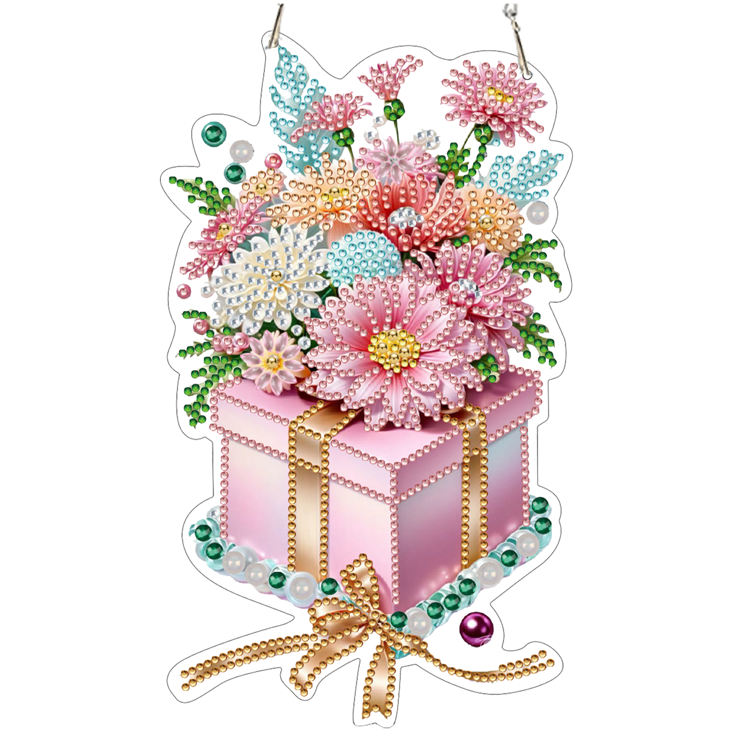 Flower Gifts 2D Flat DIY Diamond Painting Kits Window Hanging for Home Decor