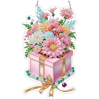 Flower Gifts 2D Flat DIY Diamond Painting Kits Window Hanging for Home Decor