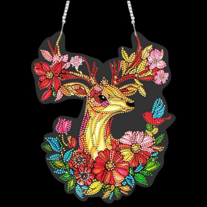 Elk 2D Flat DIY Diamond Painting Kit Window Hanging DIY Home Decor Hanging Charm