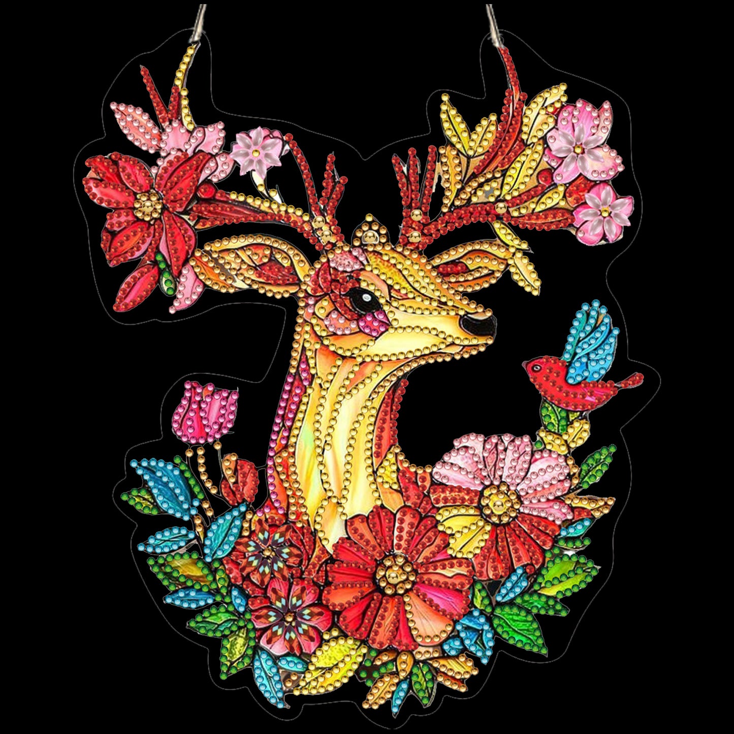 Elk 2D Flat DIY Diamond Painting Kit Window Hanging DIY Home Decor Hanging Charm
