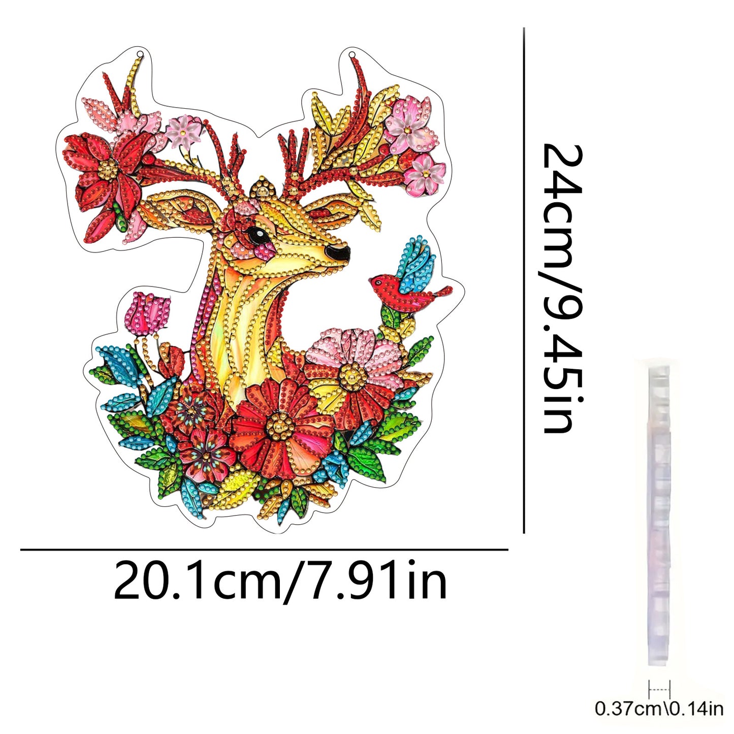 Elk 2D Flat DIY Diamond Painting Kit Window Hanging DIY Home Decor Hanging Charm