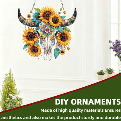 Cow Sunflower 2D Flat DIYAcrylic Diamond Painting Kit Window Hanging Home Decor