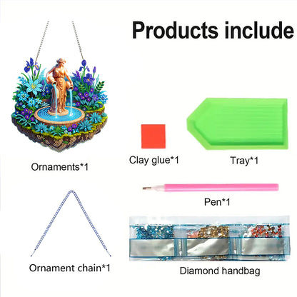 Aquarius 2D Flat DIY Acrylic Diamond Painting Kits Window Hanging Home Decor