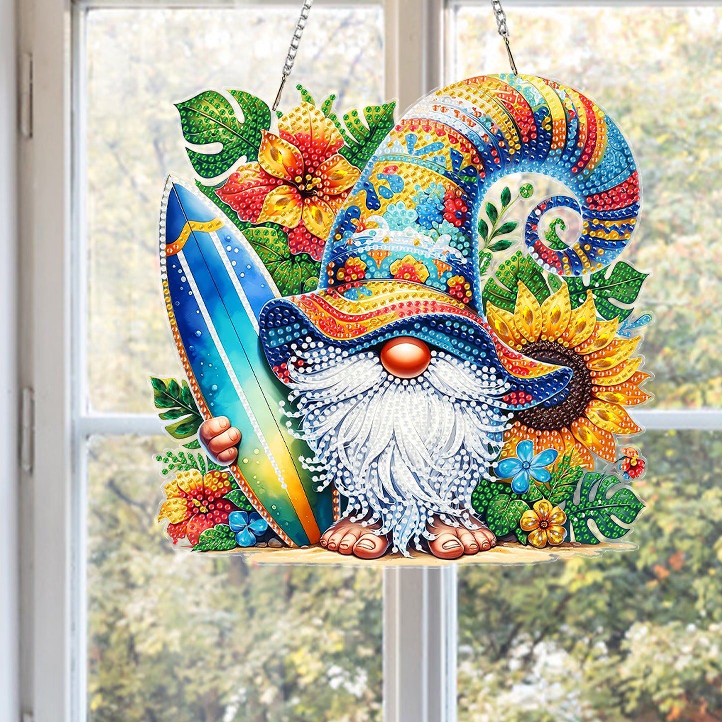 Surfing Goblin 2DFlat DIY Acrylic Diamond Painting Kit Window Hanging Wall Decor