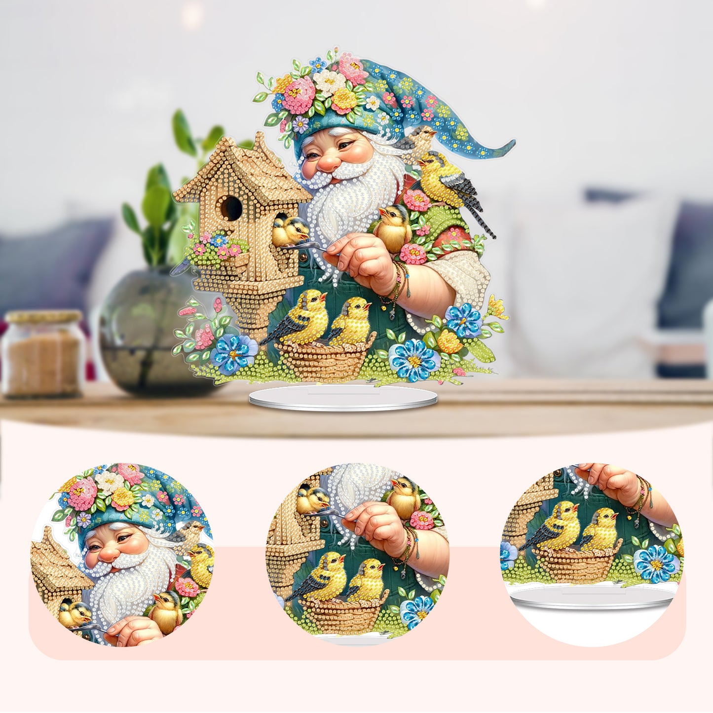 Acrylic 2D Flat Goblins and Birds DIY Table Top Diamond Painting Ornament Kits