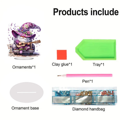 Acrylic 2D Flat Purple Goblin Guitar DIY Table Top Diamond Painting Ornament Kit