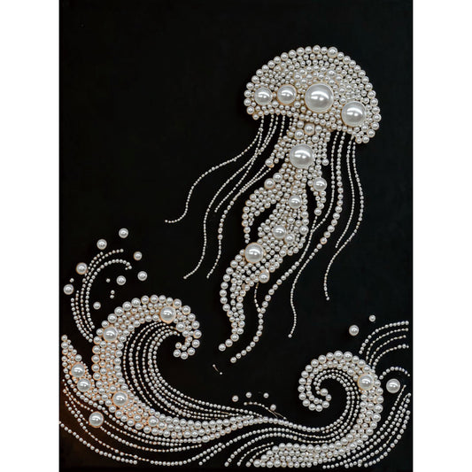 Jellyfish - DIY Pearl Gem Art Diamond Painting Kits With Framefor Home Decor -30x40cm