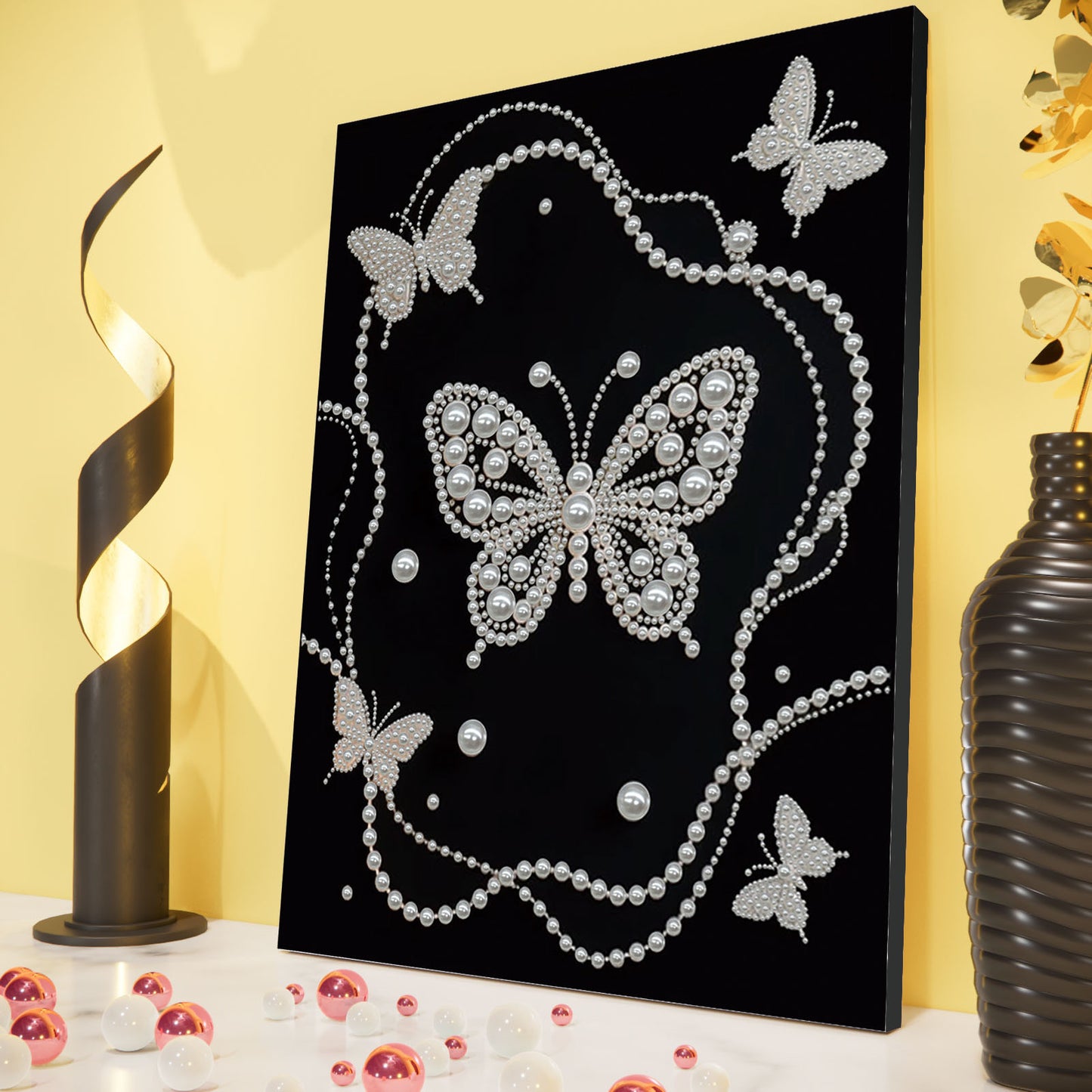 Butterfly - DIY Pearl Gem Art Diamond Painting Kits With Framefor Home Decor -30x40cm