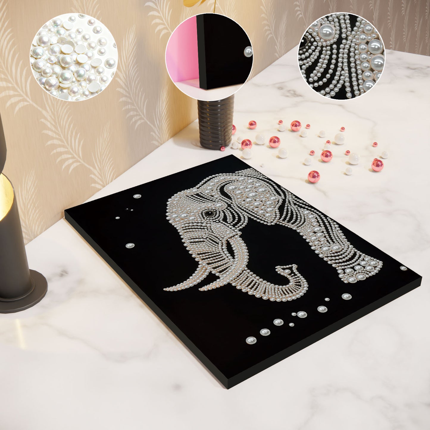 Elephants - DIY Pearl Gem Art Diamond Painting Kits With Framefor Home Decor -30x40cm
