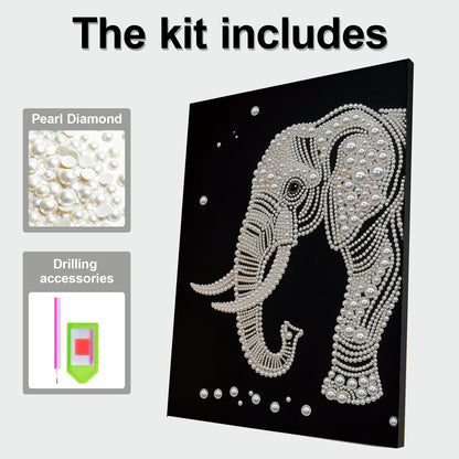 Elephants - DIY Pearl Gem Art Diamond Painting Kits With Framefor Home Decor -30x40cm
