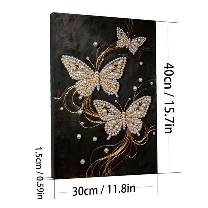 Butterfly - DIY Pearl Gem Art Diamond Painting Kits With Framefor Home Decor -30x40cm
