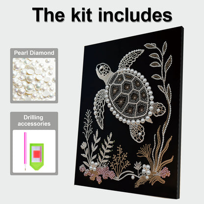 Sea Turtles - DIY Pearl Gem Art Diamond Painting Kits With Framefor Home Decor -30x40cm