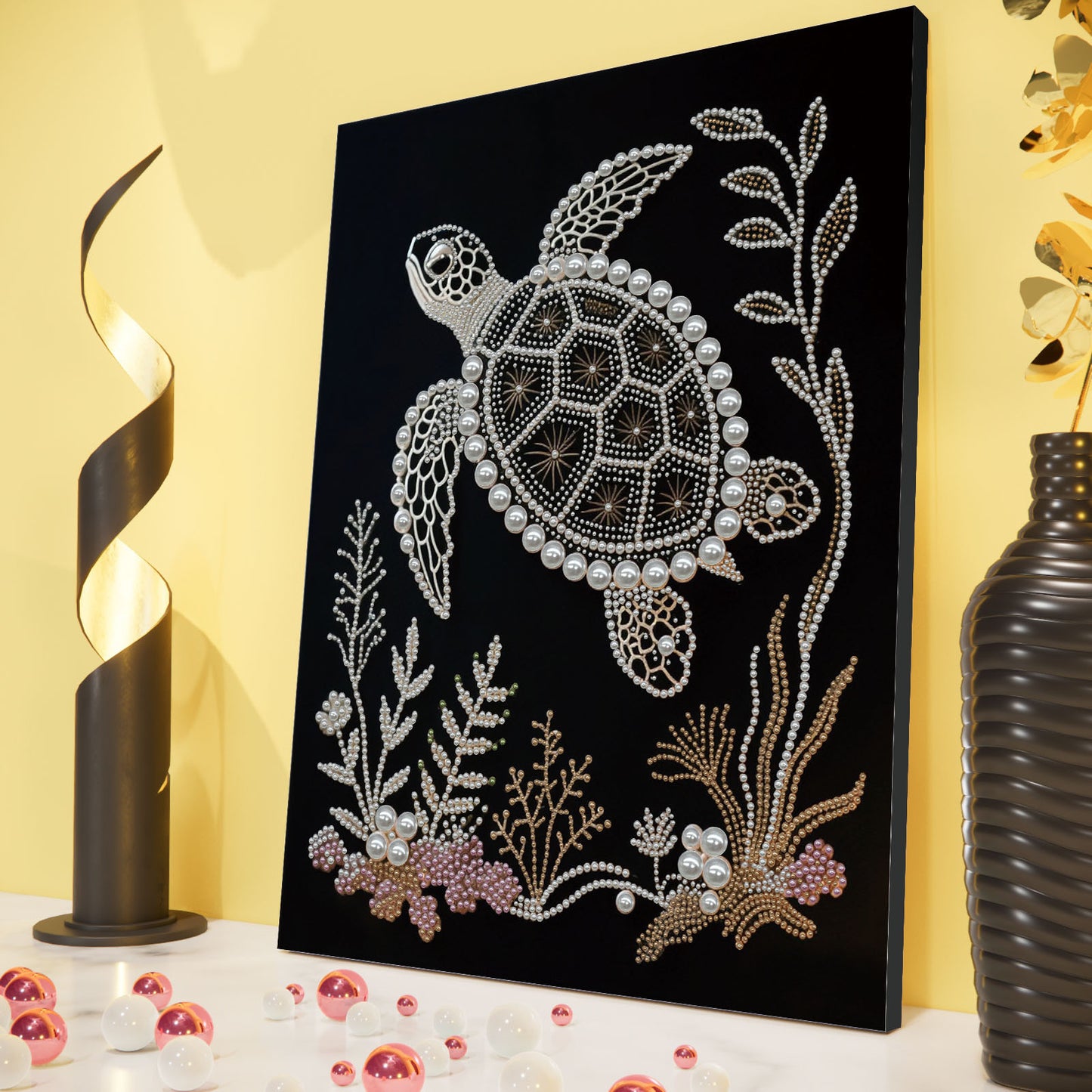 Sea Turtles - DIY Pearl Gem Art Diamond Painting Kits With Framefor Home Decor -30x40cm